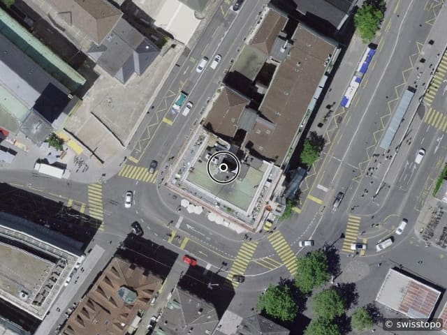 Luftbild Place de la Riponne 1, Lausanne