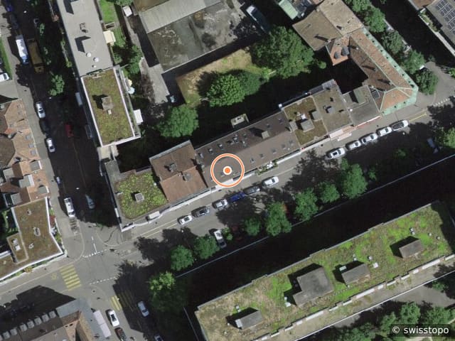 Luftbild der Lage – Sperrstrasse 39, 4057 Basel