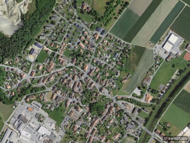 Luftbild der Lage – 1523 Granges-près-Marnand
