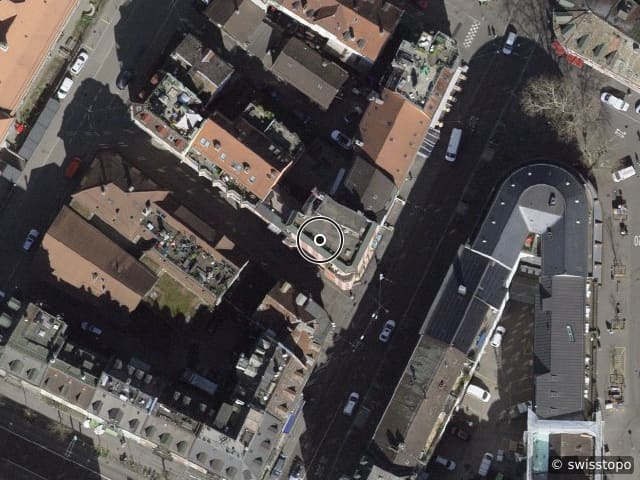 Luftbild Langstrasse 65, Zürich