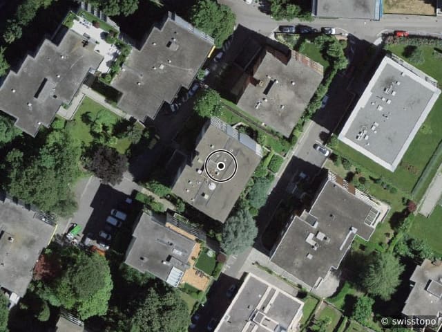 Vue aérienne de l’emplacement – Via Gaggini da Bissone 5, 6900 Lugano