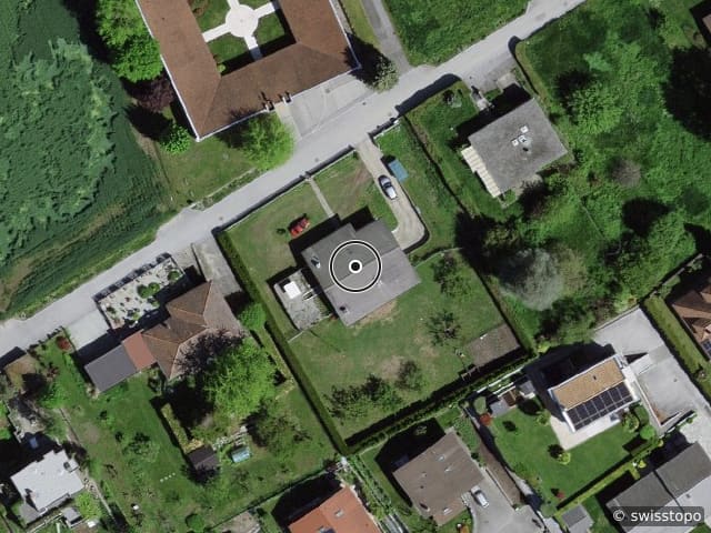 Luftbild der Lage – route d'erbignon 28, 1964 Conthey