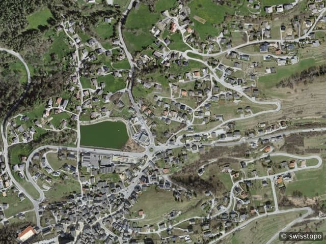 Luftbild Route du Lac 27, Lens