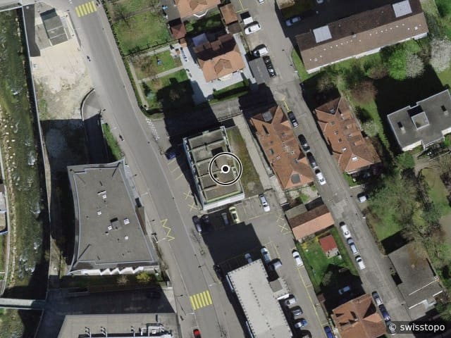 Luftbild der Lage – Bellevoie 16, 2800 Delémont