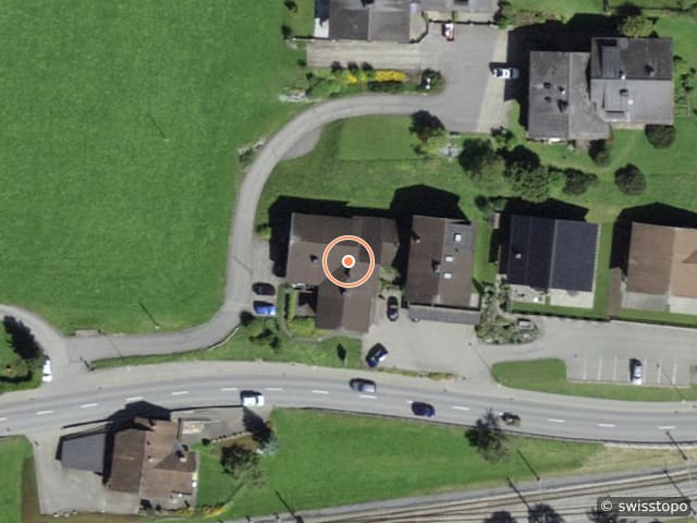 Luftbild Kantonsstrasse 8a, Klosters Dorf