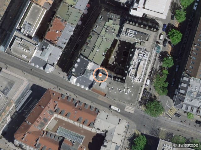 Luftbild Rue de Rive 13, Genève