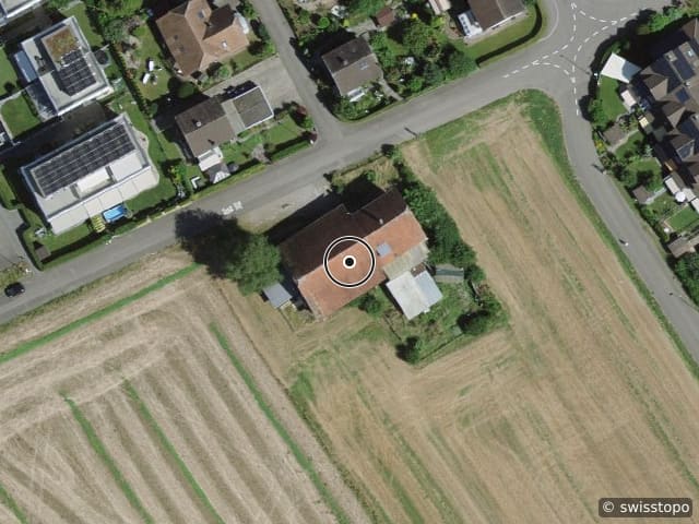 Luftbild der Lage – Bärholzstrasse 55, 5610 Wohlen