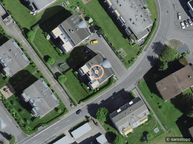 Luftbild der Lage – Grossfeldstrasse 12, 8887 Mels