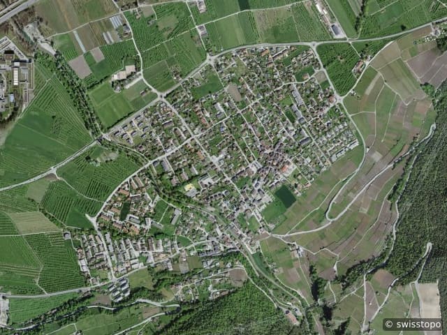 Luftbild der Lage – 1967 Bramois