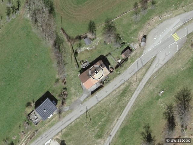 Luftbild der Lage – Route de la Corniche 7, 2855 Glovelier