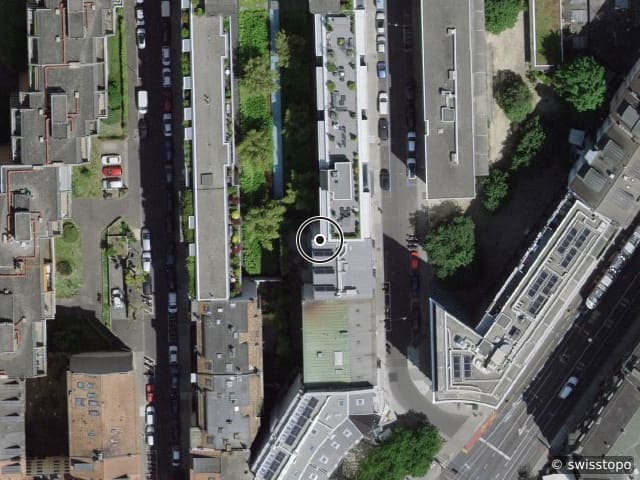Luftbild der Lage – Rue des Falaises 10, 1205 Genève