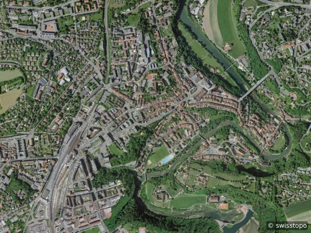 Luftbild der Lage – Fribourg