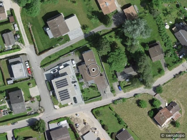 Luftbild der Lage – Chemin des Grèves 35, 3076 Worb