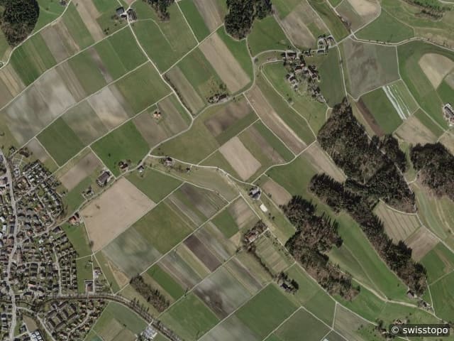 Vue aérienne : la zone