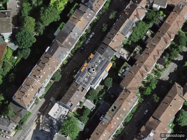 Luftbild Birkenstrasse 35, Basel. zentral