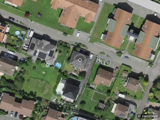 Luftbild der Lage – Dellstrasse 16, 4333 Münchwilen