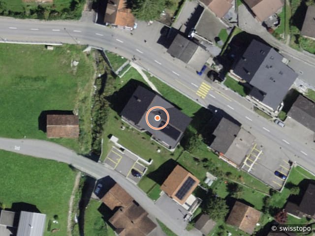 Luftbild der Lage – Bahnhofstrasse 9, 7247 Saas im Prättigau