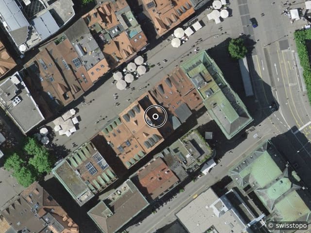 Luftbild der Lage – Rue de Romont 10, 1700 Fribourg