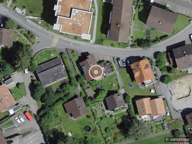 Luftbild der Lage – Höhenweg 21, 3661 Uetendorf