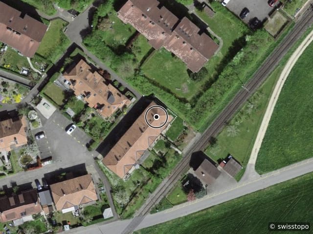 Luftbild der Lage – Blütenweg 22, 3270 Aarberg