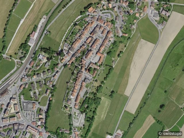 Luftbild Avenue de la Gare 11, Romont