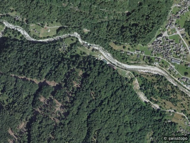 Luftbild Brione Verzasca, Verzascatal, Lago Maggiore