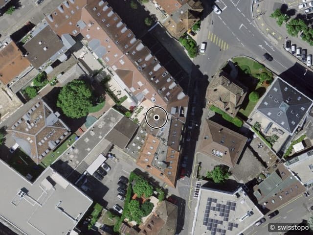 Vue aérienne de l’emplacement – Rue Perdtemps 3, 1260 Nyon