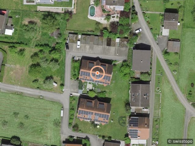 Luftbild der Lage – Uf der Flue 8, 4254 Liesberg Dorf