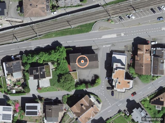 Luftbild der Lage – Rütistrasse 2, 8882 Unterterzen