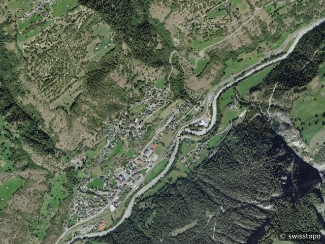 Vue aérienne de l’emplacement – Mörel