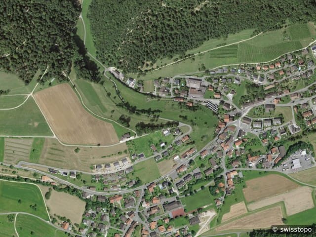 Vue aérienne : la zone