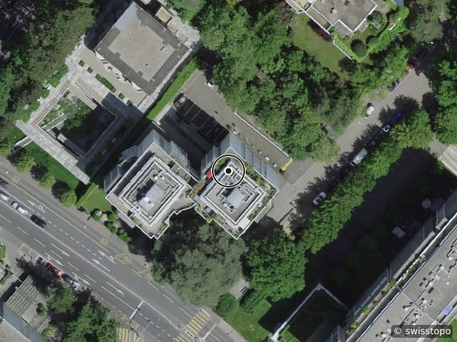 Luftbild der Lage – Rue Le-Corbusier 40, 1208 Genève