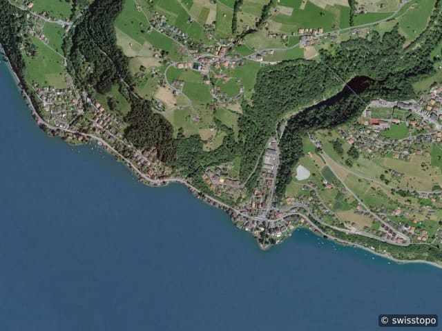 Vista aerea della posizione – Gunten