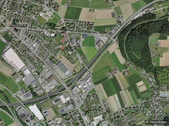 Aerial view: the area