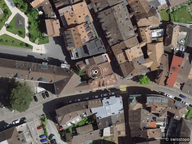 Luftbild der Lage – Rue du Bourg 3, 1860 Aigle