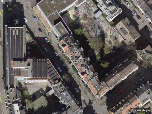 Luftbild Wuhrstrasse 34, Zürich