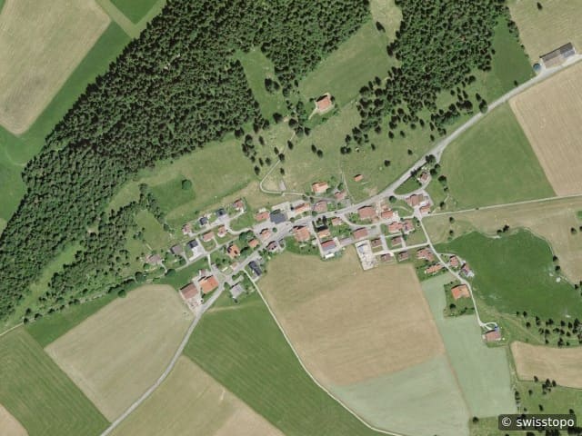 Vue aérienne de l’emplacement – 2414 Le Cerneux-Péquignot