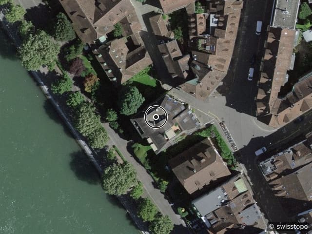 Luftbild Unterer Rheinweg 18, Direkt am Rhein