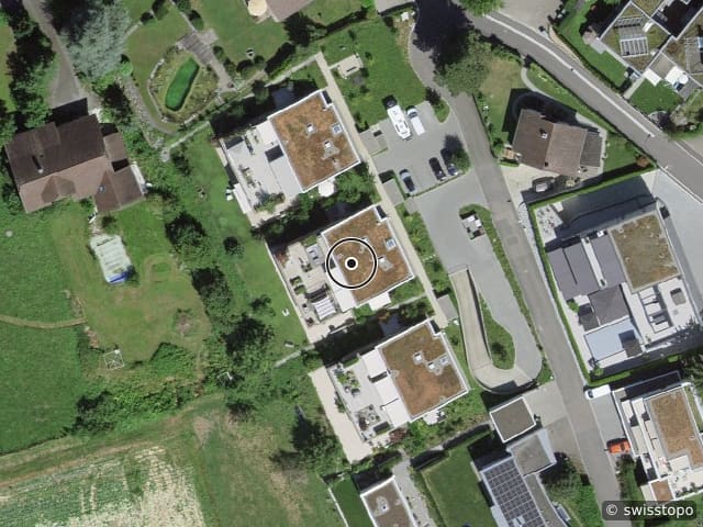 Luftbild der Lage – Bachmattweg 4, 5616 Meisterschwanden