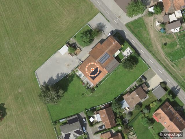 Luftbild der Lage – Lanzenneunfornstrasse 14, 8505 Dettighofen