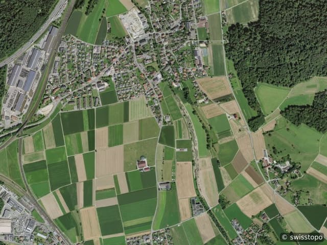 Luftbild der Lage – Othmarsingen AG
