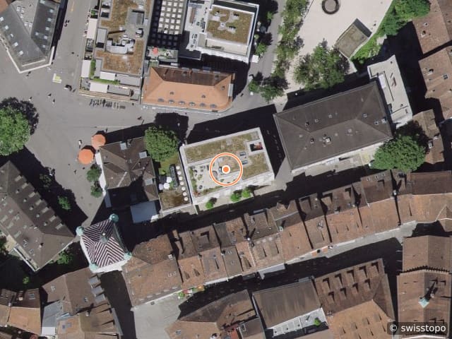 Luftbild der Lage – Theaterplatz 2, 5400 Baden