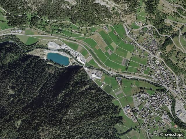 Vue aérienne de l’emplacement – Val de Bagnes