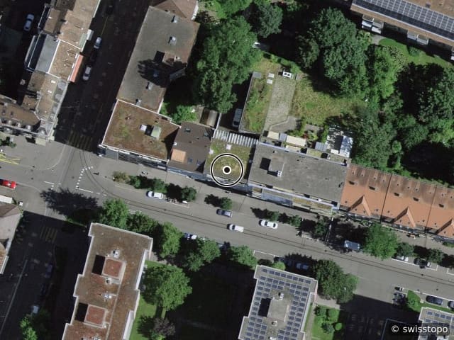 Luftbild der Lage – Inselstrasse 61, 4057 Basel