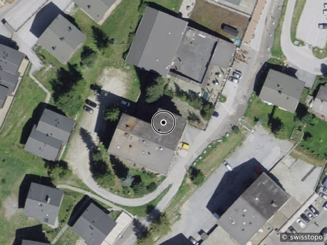 Vue aérienne de l’emplacement – Rue du Télécabine 10, 3961 Grimentz
