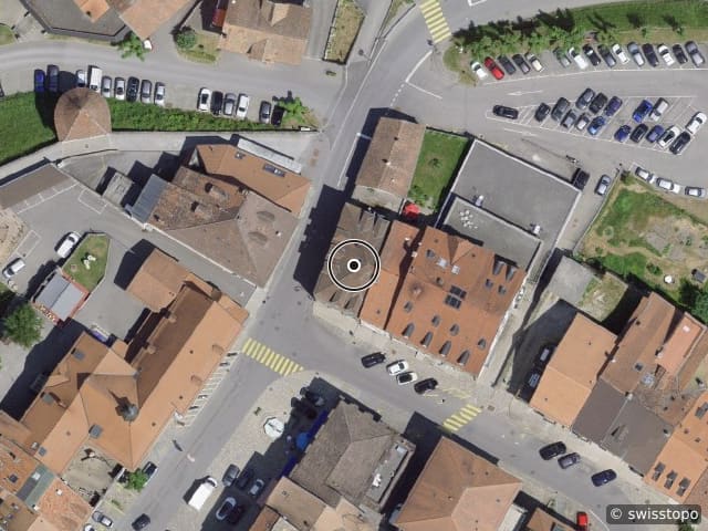 Luftbild der Lage – Rue des Moines 54, 1680 Romont FR