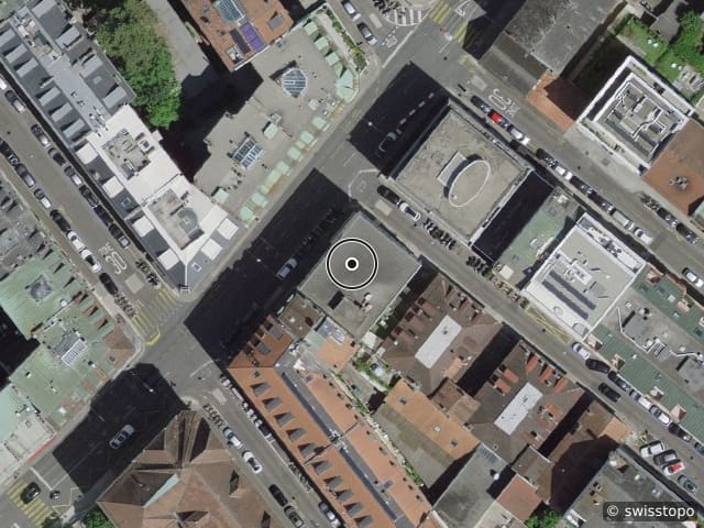 Luftbild Rue des Eaux-Vives 94, Genève