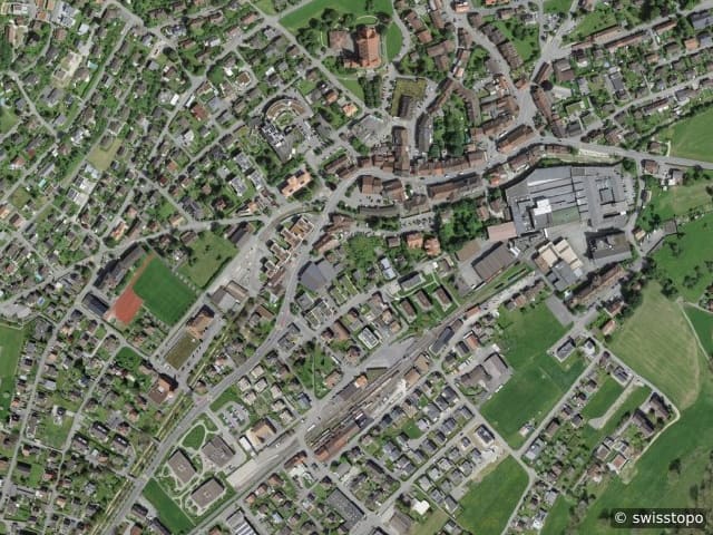 Aerial view: the area