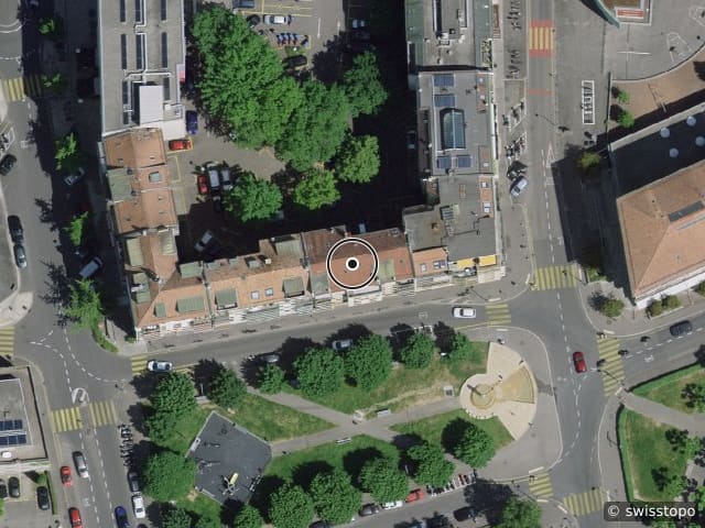 Luftbild Place d'Armes 4, Carouge GE