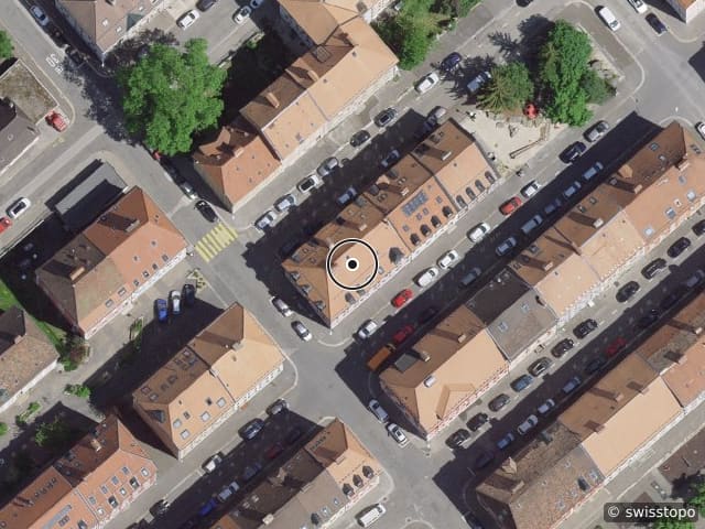 Luftbild Rue de l'Industrie 13, La Chaux-de-Fonds